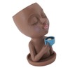 Resin Face Plant Pot Creative Cute Small Drinking Coffee Succulent