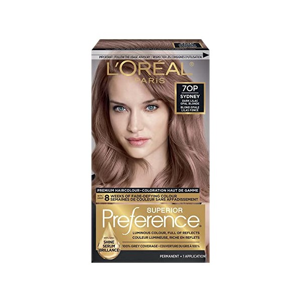 L'Oreal Paris Fade-defying + Shine Permanent Hair Color, Rich Luminous Conditioning Colorant, up to 8 Weeks Of Fade-Defying Hair Color, 70P - Dark Lilac Opal Blonde