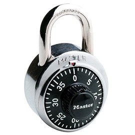Master Lock 1500D 1-7/8in. Combination Dial Padlock, Standard, Silver & Black 1 Lock