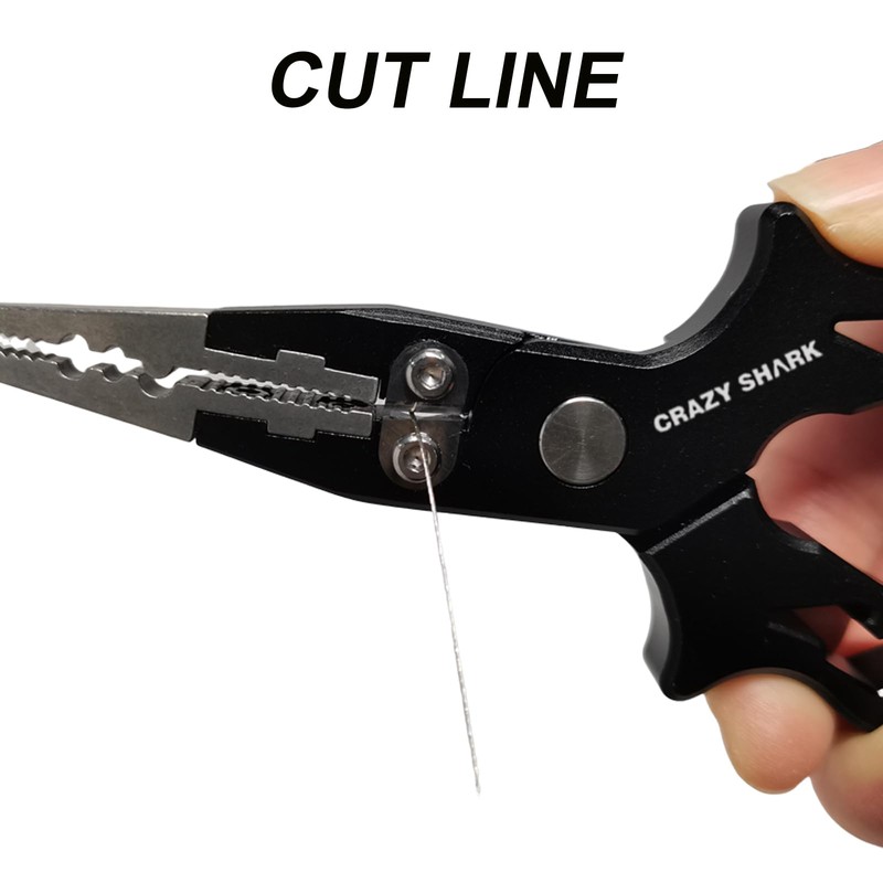 Fishing Pliers Saltwater Resistant Fishing Gear, Tungsten Carbide Cutters, Split