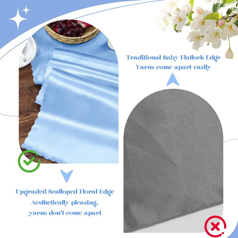 VACVELT 2 Pack Satin Table Runners - 12 x 108