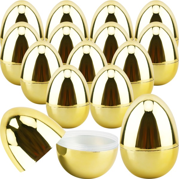 Haconba 15 Packs 6 Inch Jumbo Golden Easter Eggs Large