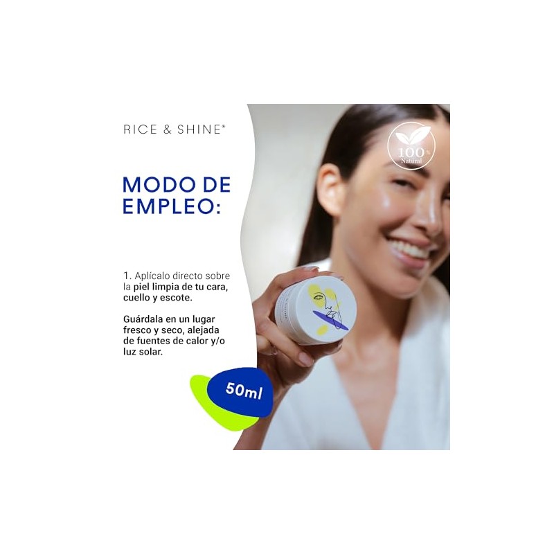Rice Shine Crema Hidratante Facial Skin Care Aceite Germen Arroz