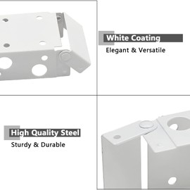 Waziaqoc 6PCS Blind Brackets, 2.5 Inch White Low Profile Box Mounting Brackets for Window Blinds Headrail, Outer Size 2.66 Inch