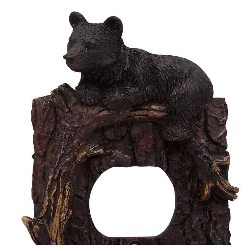 Black Bear Laying on a Tree Wall Plates, Duplex Outlet