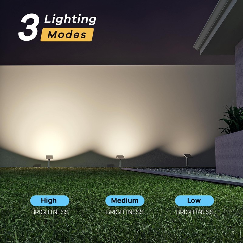 Consciot Solar Spot Lights Outdoor, 4 Pack, White, 600 Lumens,