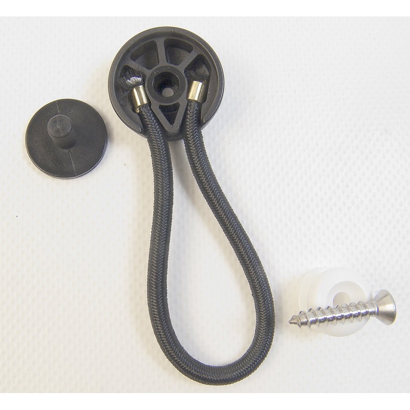 StayPut Bungee/Shock Cord Fastener, Black w/White Surface Attachment Knob &