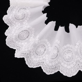Eyelet Lace Trim 3 Yards Vintage Style Embroidery Cotton Lace Trim- 6 Color Options for Sewing Dresses,Costumes, Handkerchiefs, Home Decor (White)