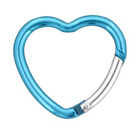 Daio Seisakusho Carabiner, Heart Shaped, 4 x 40H, Carabiner, Keychain, Aluminum, Camping, Fishing, Clear Pouch, 1.6 inches (4 cm), Set of 3, Blue, Yellow, Orange