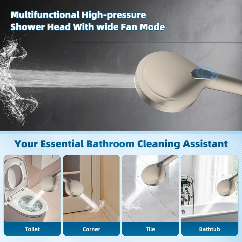 Hibbent All Metal cUPC Certified Shower Head, 8'' High Pressure