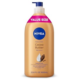 NIVEA Loción corporal de manteca de cacao para piel seca con ácido hialurónico, 33.8 onzas
