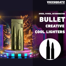 VHXSQOATZ Cool Vintage Metal Lighters, Torch Lighters Butane Refillable, Jet Torch Lighters Unique Gifts for Men, for Grill Candles(NO Butane Fuel) (#17)