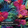 mutakin Tropical Leaf Round Tablecloth 60 Inch Washable Reusable Decoration