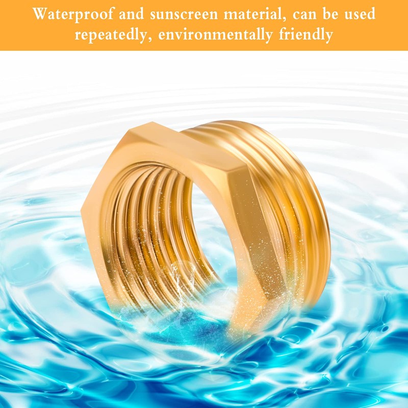 4 Pieces Reducer Adapter, Brass Thread Adapter Hex Water Pipe