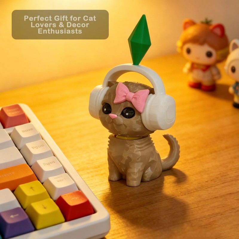 Bobble Head Cat, 3D Printed Shaking Head Car & Desk