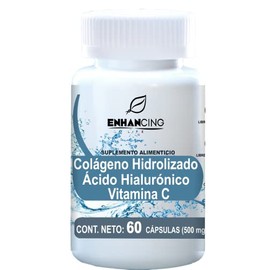 COLÁGENO HIDROLIZADO, ÁCIDO HIALURÓNICO Y VITAMINA C PARA MÁXIMA ABSORCIÓN | 60 CÁPSULAS | INGREDIENTES NATURALES