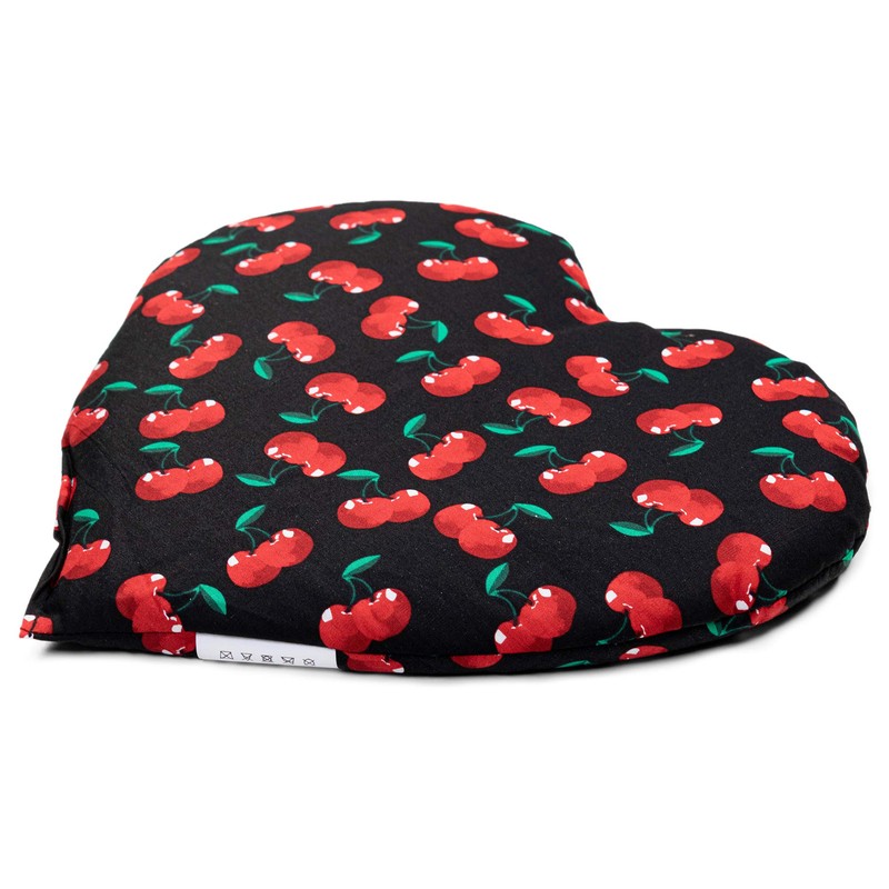 Grain cushion heart approx. 30 x 25 cm cherry black
