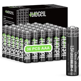 hilocell AAA Batteries 36 Pack, Triple A Alkaline Battery, Heavy Duty Max Power Ultra Long-Lasting Durable 10-Year Shelf Life 1.5v Batteries for TV Remote Controller 36 Count