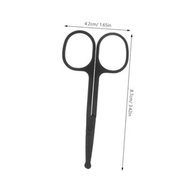 Stainless Steel Round Tip Scissors 2-Piece Set for Eyebrow Beard and Nose Hair Trimming Portable Small Beauty Scissors for Men and Women