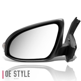 DNA Motoring OEM-MR-TO1320298 Heated Powered Adjustment Left Driver Folding Side Mirror w/Turn Signal Compatible with 2012-2015 Prius C