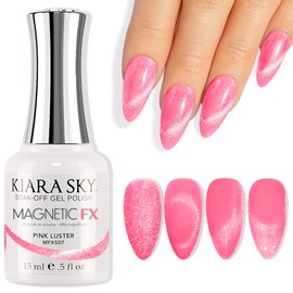KIARA SKY Soak Off Gel Polish UV LED Magnetic FX 0.15 fl oz (Pink Luster)