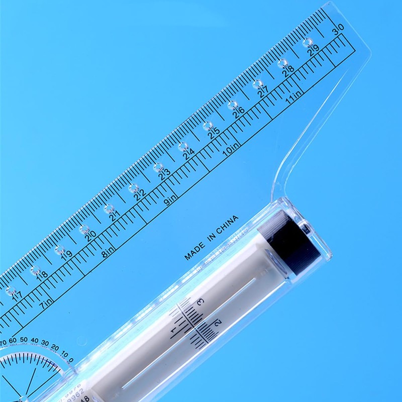 BIUSWEATER 12 Inch Plastic Parallel Rolling Ruler with Transparent Plastic