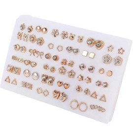 Aretes Mayoreo 50 Pares Aretes Pendientes Dama Dorado
