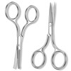2 Pieces Facial Hair Small Scissors Eyebrow Scissors Professional Nose