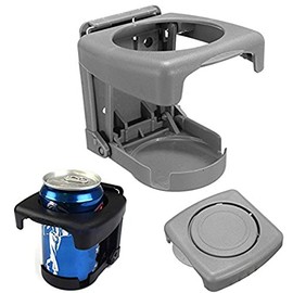 Yosoo Porta Vaso, Coche Vehículo Camión Plástico Duro Bebida Plegable Bebida Botella Lata Portavasos Soporte de Montaje (Gris)