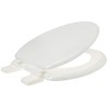 EZ-FLO White Wood Toilet Seat with Lid, Elongated, 65907