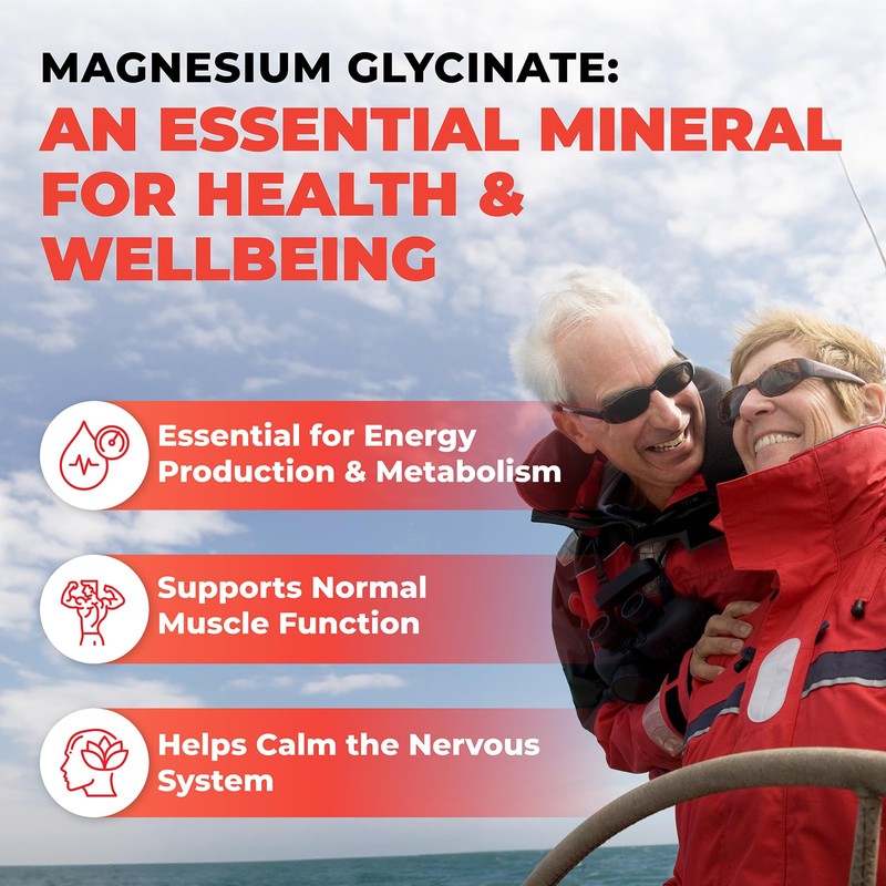 160 Capsules of Pure Chelated Magnesium Glycinate - Promotes Sleep,
