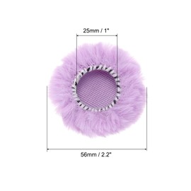 PATIKIL Furry Microphone Windscreen 25mm x 56mm Mic Cover Windshield for Indoor Outdoor Microphone Purple 2 Pack