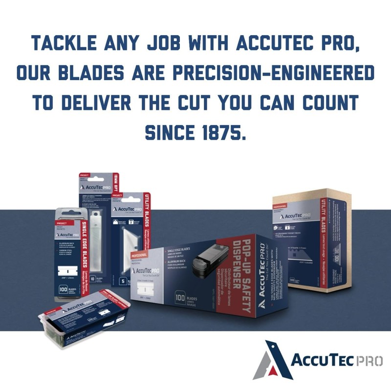 AccuTec Pro Steel Single Backed Edge Razor Utility Blades -