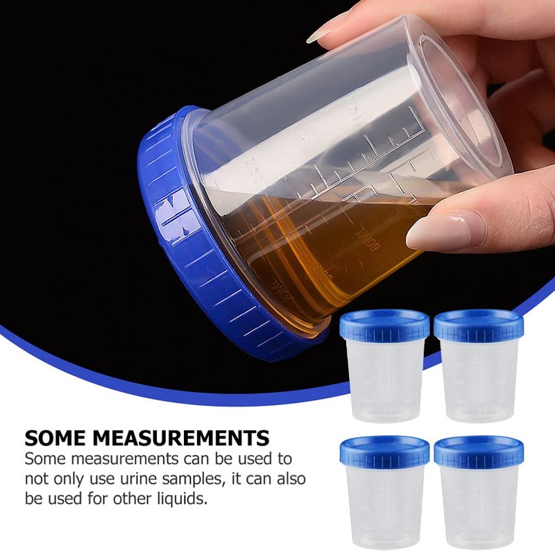 Mipcase Specimen Cups With Lids - 25pcs 120ml Urine Cups