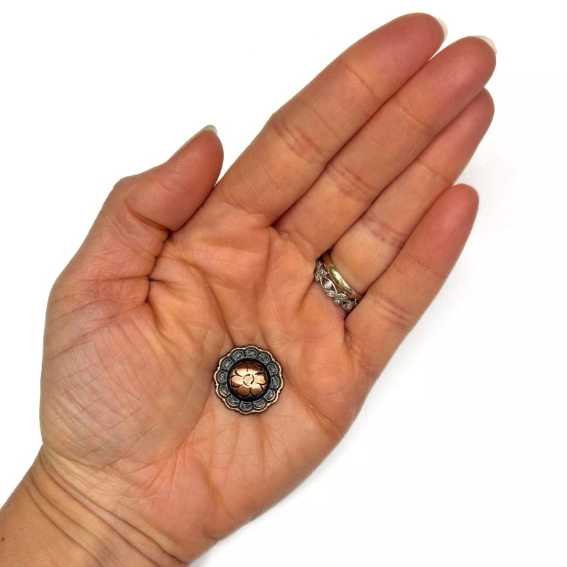 Leather Unlimited 4 Pack Copper Flower Screw Back Conchos -