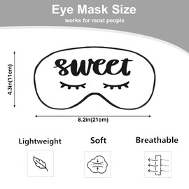 NOHSHE Sweet Dreams Eye Mask Sleeping Mask Cute Eyelashes White Sleep Masks Silky Soft Eye Cover for Women Men Shading Blindfold for Air Travel Sleeping