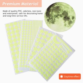 Morices 516 Pcs Luminous Wall Stickers, Luminous Stickers Star Dot Moon Ceiling Glow in the Dark Wall Stickers, Shooting Star Luminous Stickers for Kids Kindergarten Nursery Room Decor Birthday Party Decoration