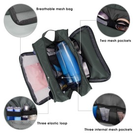 WANDF Toiletry Bag Men's Travel Toiletry Bag Travel Accessories Toiletry Bag Cosmetic Bag Women's Toilet Organiser, A-pure grey