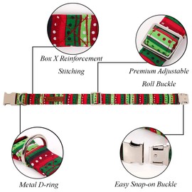 lionet paws- Collar navideño para Perro con Pajarita, Collar con Lazo Marinero para Perro con Hebilla de Metal para Perros, Collar Ajustable y cómodo para Perro, Regalo para niña, XL, cuel