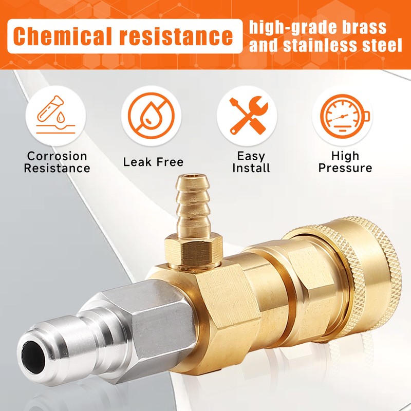 PWACCS Chemical Injector Kit for Pressure Washer, Downstream Injector with