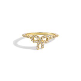 PINKPIN 18K Gold Plated S925 Sterling Silver Bow Knot Ring for Women Fashion Rings for Women Ring Jewelry Gifts