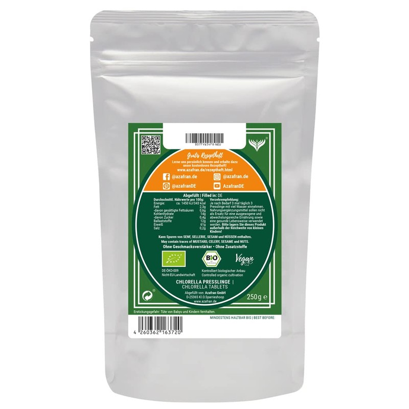 Azafran Organic Chlorella Algae Pellets 250 g