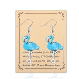 BNQL Flamingo Earrings for Women Girls Flamingo Dangle Earrings Flamingo Lover Gifts Flamingo Jewelry Gift Earrings (flamingo earrings light blue)