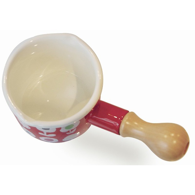 TYJ-723 Enamel, Plune, Petite Milk Pan, Red, Candy Flower
