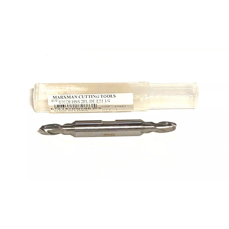 Marxman 1/4" x 3/8" Double End Mill HSS 2 Flute