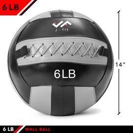JFIT Wall Ball, 6 LB, Gray/Black