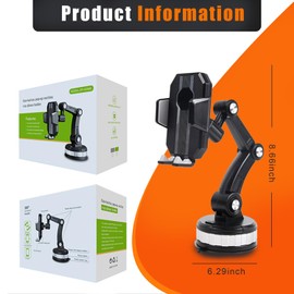 Pincuttee Sucker Car Phone Holder 2023 New Upgraded Sucker Car Phone Holder Mount Stand Universal Dashboard/Windshield/Window Phone Holder(Black,1PC)