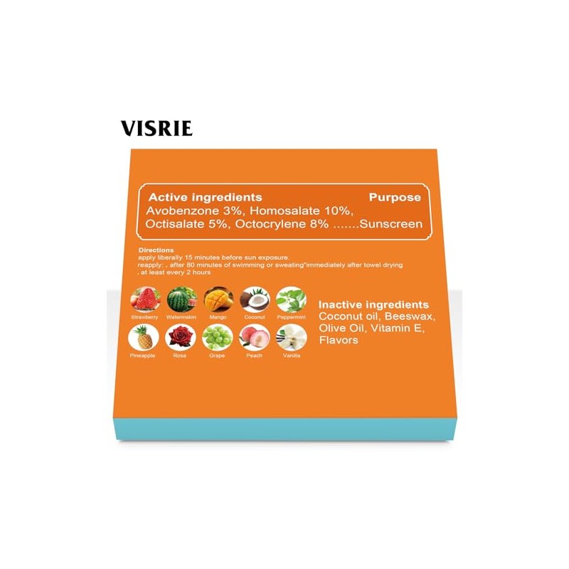 VISRIE Bálsamo Labial Con Protección Solar Spf 30, Paquete De