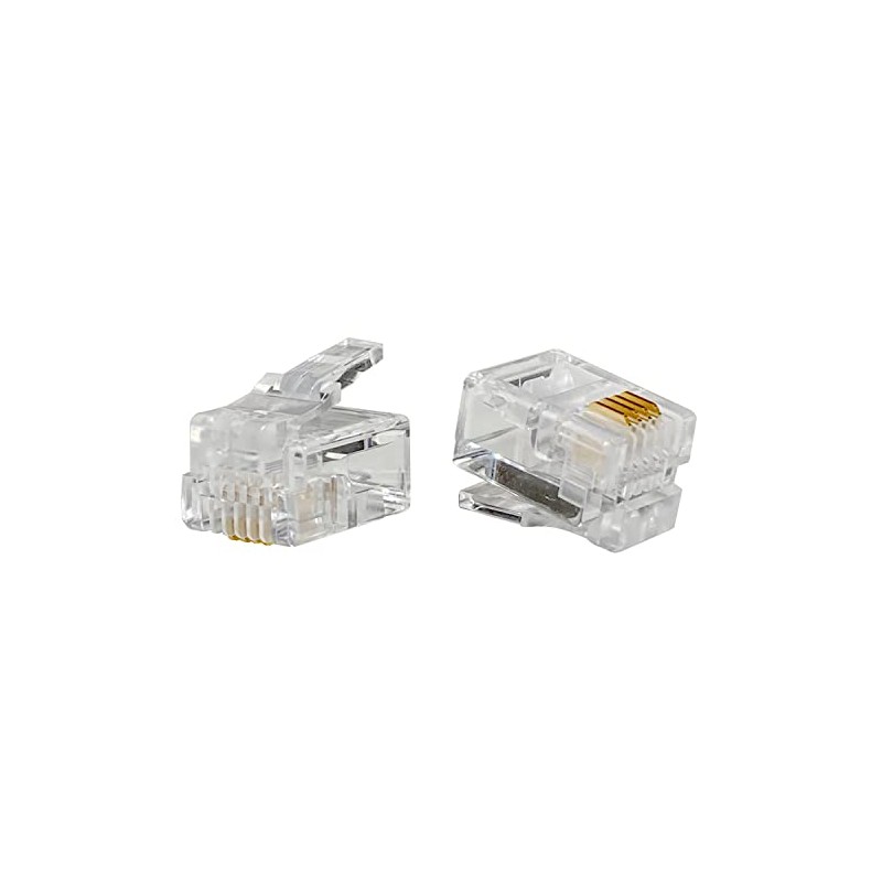 RJ11/12 Modular Plug Connector 6 Poles 4 Core (6P4C) Telephone