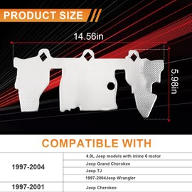 Fuel Rail and Injector Cover Kit,Fuel Rail & Injector Heat Shield Kit Compatible With 1997-2004 Jeep 4.0L I6 Replace OE 010378